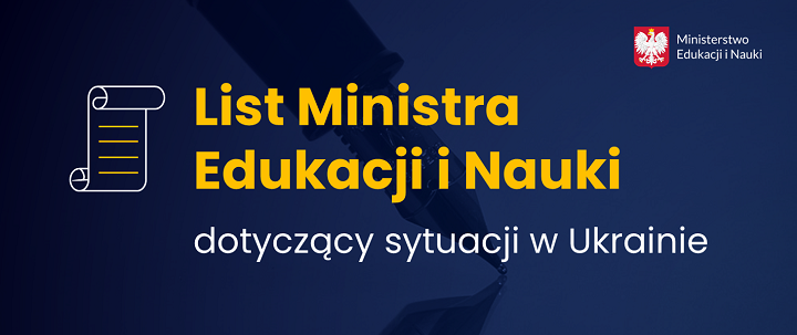 List Ministra Edukacji i Nauki dotyczący sytuacji w Ukrainie