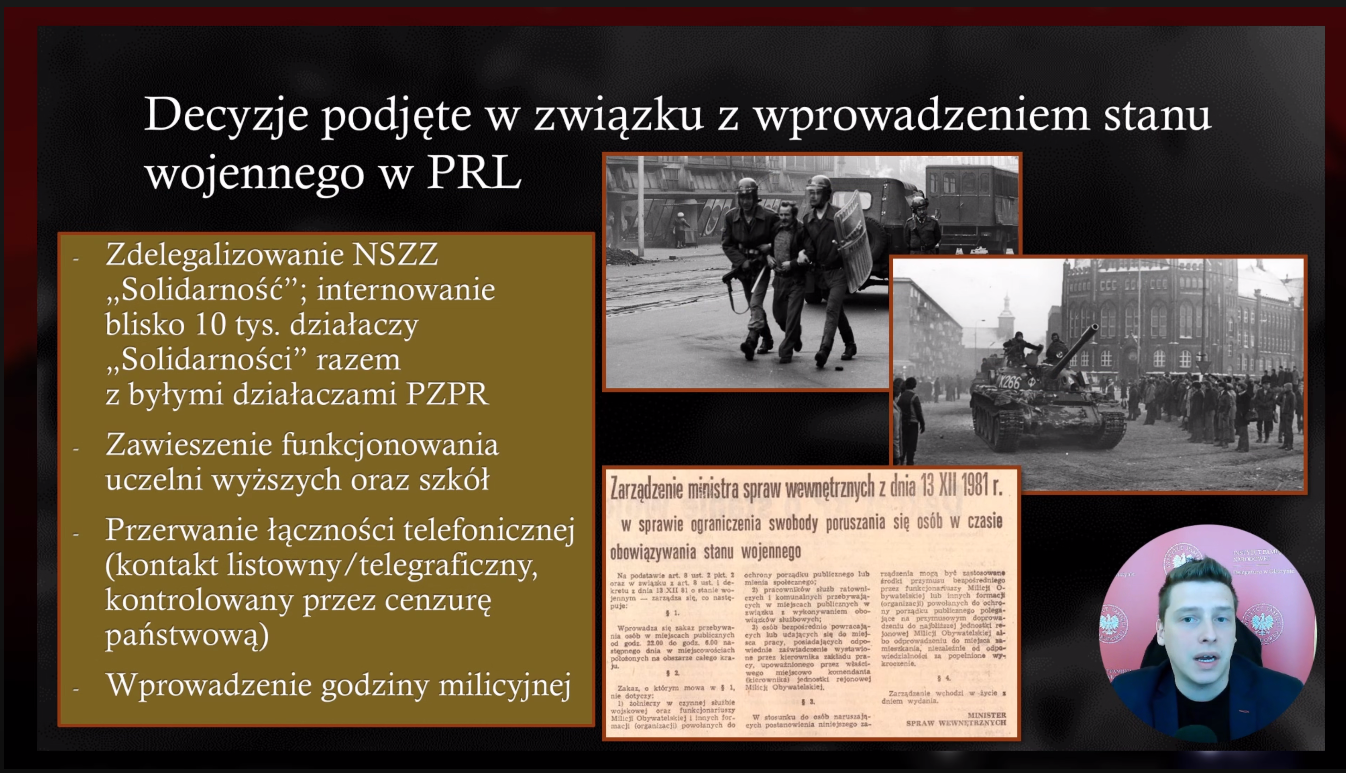 O lekcji on-line – Stan wojenny 1981-1983. Upadek komunizmu w Polsce